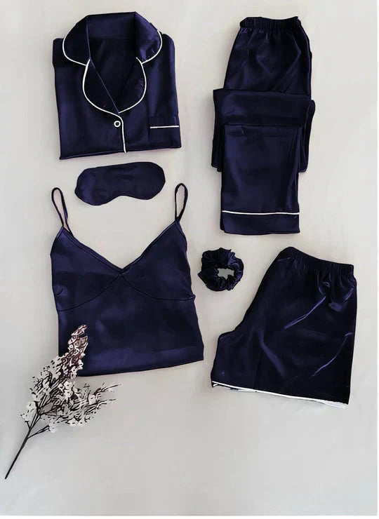 6 in 1 Sik Night Suit Set